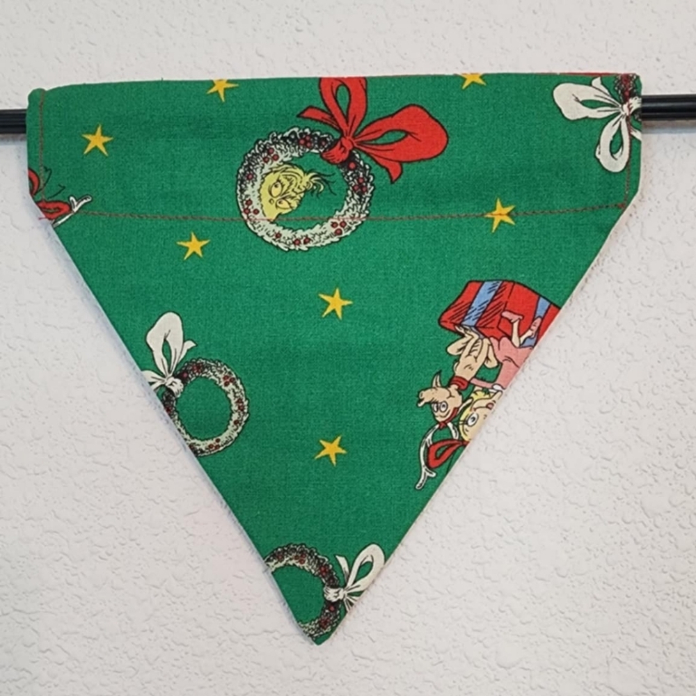 SMALL Festive Grinch Dog Bandana